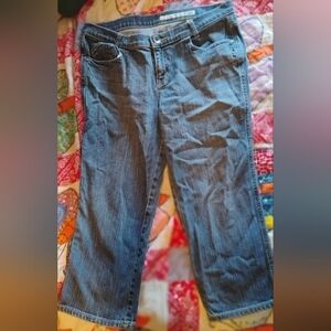 DKNY Women's Ankle-Length Cropped Jeans in Medium Blue 12 Petite